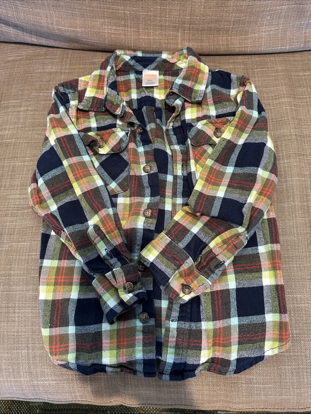 Gymboree Navy Multi Plaid Button-Down Shirt